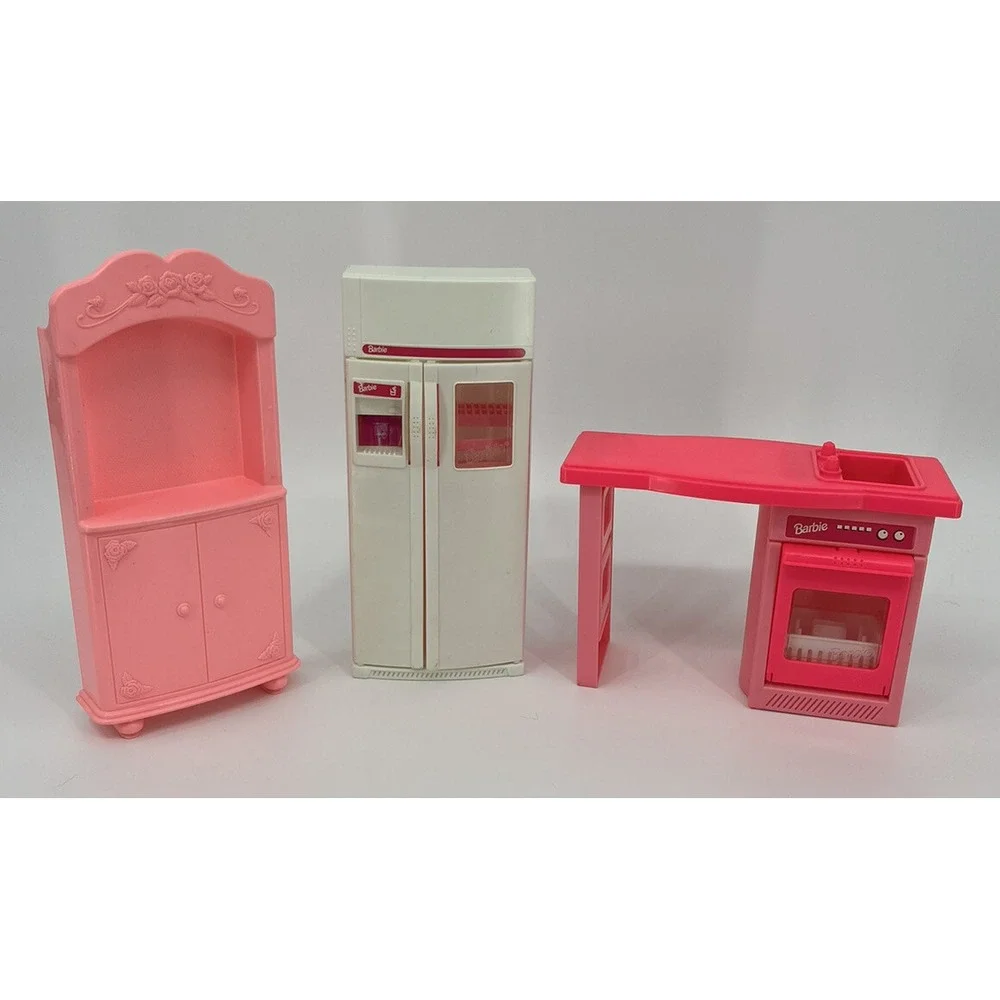 Vintage Barbie So Much To Do 1994 Kitchen Sink Dishwasher Refrigerator Hutch